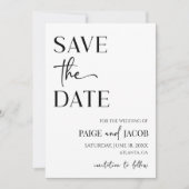 Classic Minimal Minimalist Wedding Save The Date Einladung (Vorderseite)