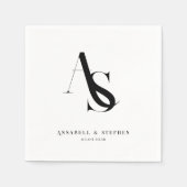 Classic, Minimal, Monogram, Wedding Napkins Serviette (Vorderseite)