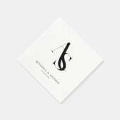 Classic, Minimal, Monogram, Wedding Napkins Serviette (Ecke)