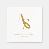 Classic, Minimal, Monogram, Wedding Napkins Serviette (Vorderseite)