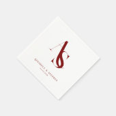 Classic, Minimal, Monogram, Wedding Napkins Serviette (Ecke)