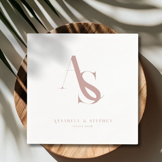Classic, Minimal, Monogram, Wedding Napkins Serviette