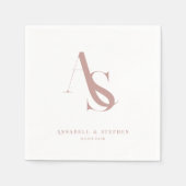 Classic, Minimal, Monogram, Wedding Napkins Serviette (Vorderseite)