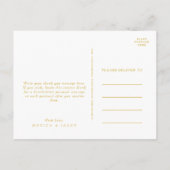 Classic Minimal Navy Blue Gold Hochzeit Vielen Dan Postkarte (Rückseite)