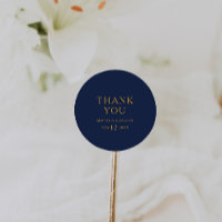 Classic Minimal Navy Blue Gold Vielen Dank für Ihr