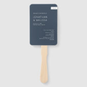 Classic Minimal Navy Blue Monogram Wedding Program Fächer (Vorderseite)