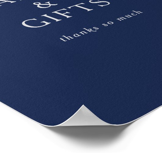 Classic Minimal Navy Blue Silver Cards und Geschen Poster (Ecke)