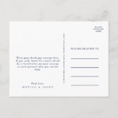 Classic Minimal Navy Blue Silver Wedding Vielen Da Postkarte (Rückseite)