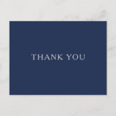 Classic Minimal Navy Blue Silver Wedding Vielen Da Postkarte (Vorderseite)