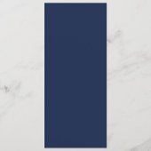 Classic Minimal Navy Blue | Silver Wedning Dinner Menükarte (Rückseite)