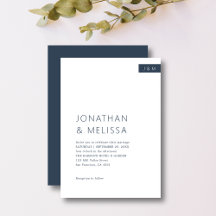 Classic Minimal Navy Blue & White Monogram Wedding
