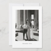 Classic Minimal Wedding Photo Thank You Card Dankeskarte (Vorderseite)