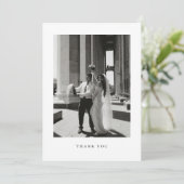 Classic Minimal Wedding Photo Thank You Card Dankeskarte (Stehend Vorderseite)