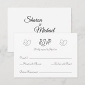 Classic Minimal Wedding RSVP Card Karte (Vorne/Hinten)