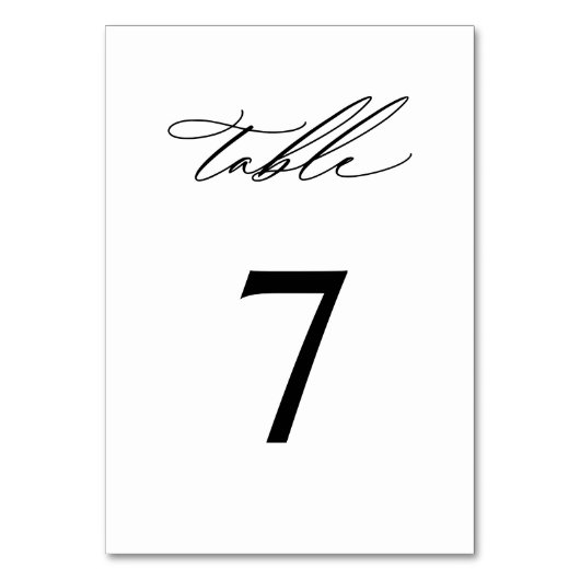 Classic Minimal Wedding Tischnummer (Vorderseite)