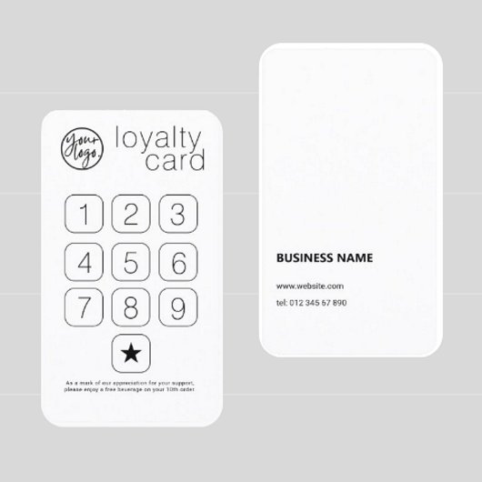 CLASSIC MINIMAL WHITE LOGO BUSINESS LOYALTY CARD VISITENKARTE