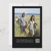 Classic Minimal White Wildblume Black Wedding Einladung (Rückseite)