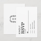 CLASSIC MINIMALIST BLACK AND WHITE RSVP CARD KARTE (Vorne/Hinten)