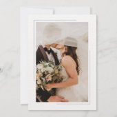 Classic Minimalist Blue Floral Wedding Einladung (Rückseite)