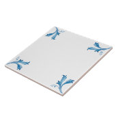 Classic Minimalist Blue Tile Leaf Ornaments  Fliese (Seite)