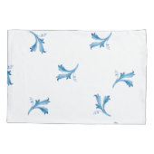 Classic Minimalist Blue Tile Leaf Ornaments Kissenbezug (Rückseite-Links)