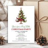 Classic minimalist Christmas tree holiday invite Einladung