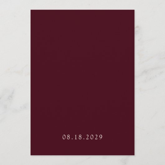 Classic Minimalist Monogram Burgundy and Ivory  Einladung (Rückseite)