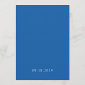 Classic Minimalist Something Blue and White Einladung (Rückseite)
