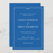 Classic Minimalist Something Blue and White Einladung (Vorne/Hinten)