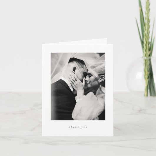 Classic Minimalist Wedding Folded Thank You Card Dankeskarte (Vorderseite)