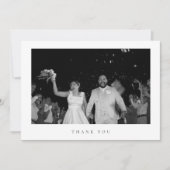 Classic Minimalist Wedding Photo Thank You Card Dankeskarte (Vorderseite)