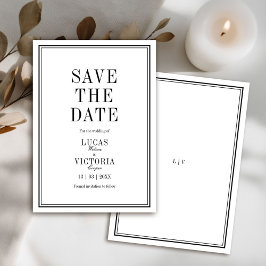 Classic Minimalist Wedding Save the Date Einladung