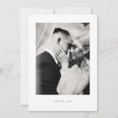 Classic Minimalist Wedding Thank You Card Dankeskarte (Vorderseite)