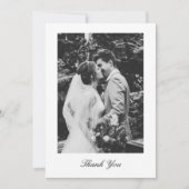 Classic Minimalistic Script Wedding Photo Dankeskarte (Vorderseite)