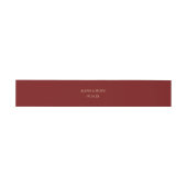 Classic Minimalistic Wine Red Custom Wedding Names Einladungsbanderole (Flach)
