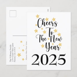 Classic Minimalistisch 2025 New Years Holiday Card Feiertagspostkarte