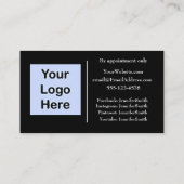 Classic Minimalistisch Black Zuhause Based Busines Visitenkarte (Rückseite)