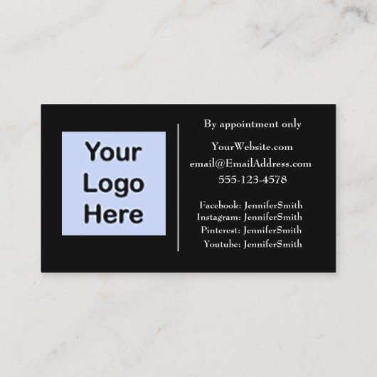 Classic Minimalistisch Black Zuhause Based Busines Visitenkarte (Rückseite)