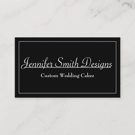 Classic Minimalistisch Black Zuhause Based Busines Visitenkarte (Vorderseite)