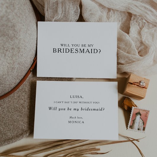 Classic Minimalistisch Bridesmaid Vorschlagskarte Einladung