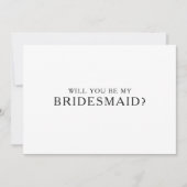 Classic Minimalistisch Bridesmaid Vorschlagskarte Einladung (Vorderseite)