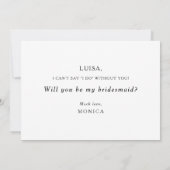 Classic Minimalistisch Bridesmaid Vorschlagskarte Einladung (Rückseite)
