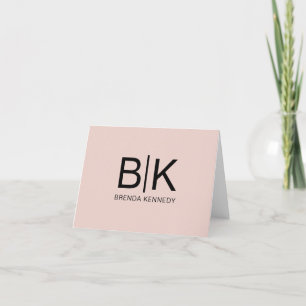 Classic Minimalistisch Custom Monogram Dankeschön Dankeskarte