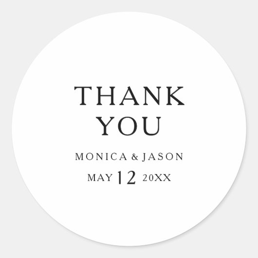 Classic Minimalistisch Dankeschön Gastgeschenk Hoc Runder Aufkleber (Vorderseite)