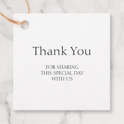 CLASSIC Minimalistisch Elegance Wedding Geschenkanhänger (Vorderseite)