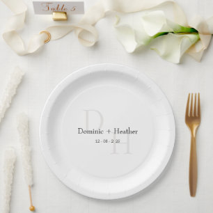 CLASSIC Minimalistisch Elegance Wedding Pappteller