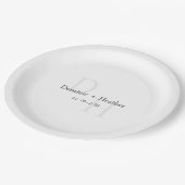 CLASSIC Minimalistisch Elegance Wedding Pappteller (Schrägansicht)