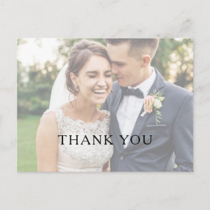 Classic Minimalistisch Faded Foto Hochzeit Vielen  Postkarte