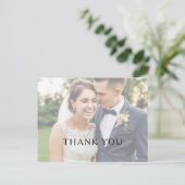 Classic Minimalistisch Faded Foto Hochzeit Vielen  Postkarte (Stehend Vorderseite)