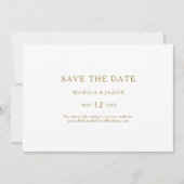 Classic Minimalistisch Gold Horizontal Save the Da Date (Vorderseite)